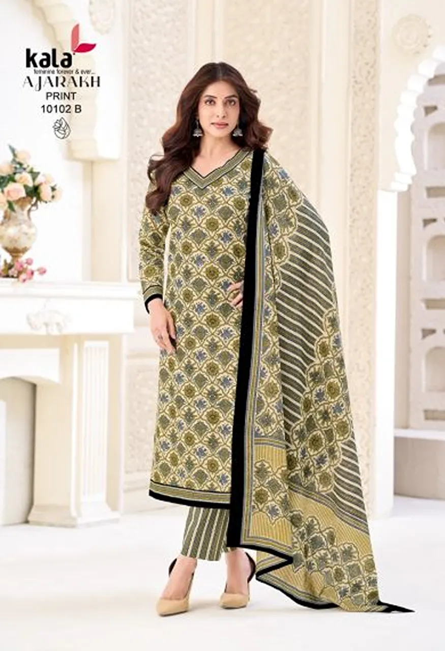 Kala Ajrakh Vol 1 Pure Cotton Printed Dress Material — Wholesale Salwar Suits, Kala Fashion wholesale from Surat — Photo 2