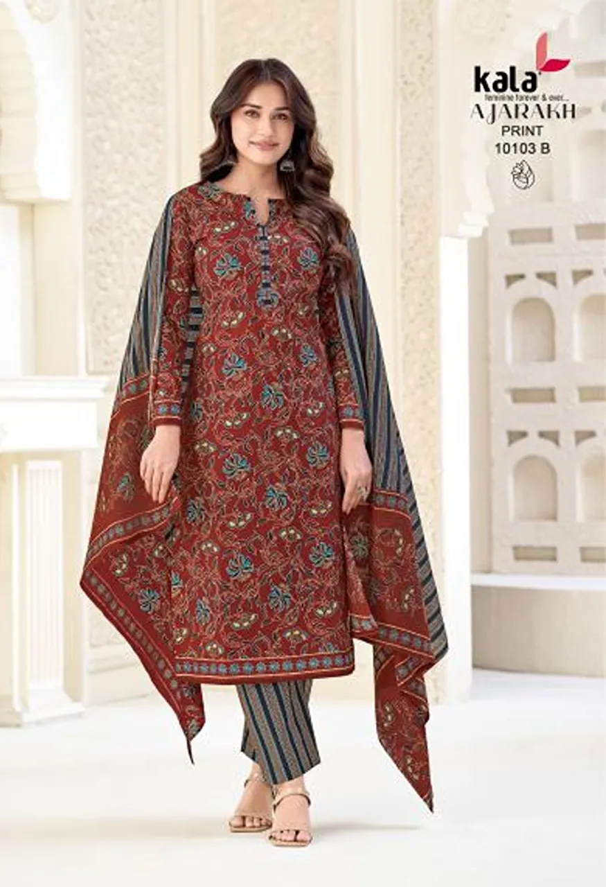 Kala Ajrakh Vol 1 Pure Cotton Printed Dress Material — Wholesale Salwar Suits, Kala Fashion wholesale from Surat — Photo 9
