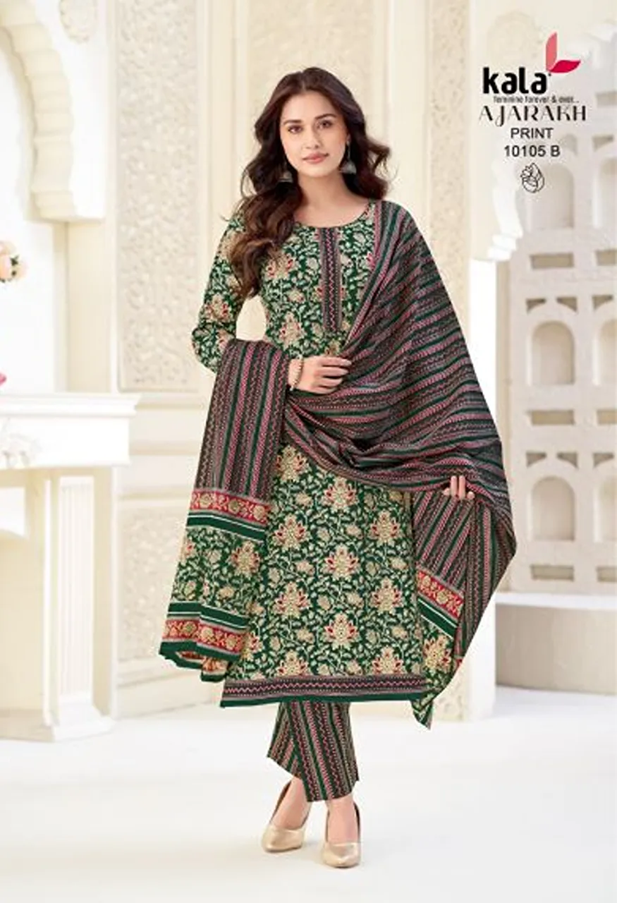 Kala Ajrakh Vol 1 Pure Cotton Printed Dress Material — Wholesale Salwar Suits, Kala Fashion wholesale from Surat — Photo 8