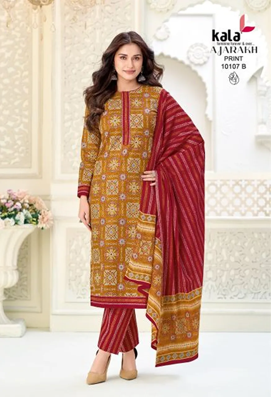 Kala Ajrakh Vol 1 Pure Cotton Printed Dress Material — Wholesale Salwar Suits, Kala Fashion wholesale from Surat — Photo 7