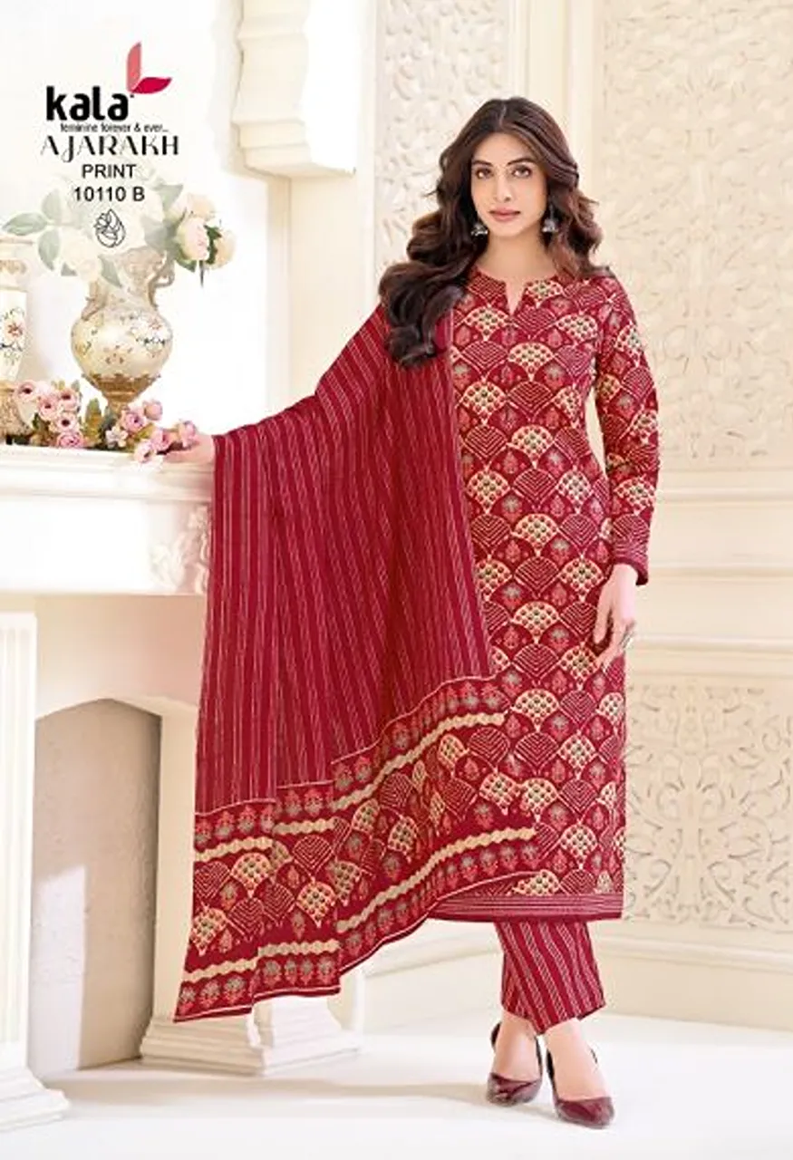 Kala Ajrakh Vol 1 Pure Cotton Printed Dress Material — Wholesale Salwar Suits, Kala Fashion wholesale from Surat — Photo 6