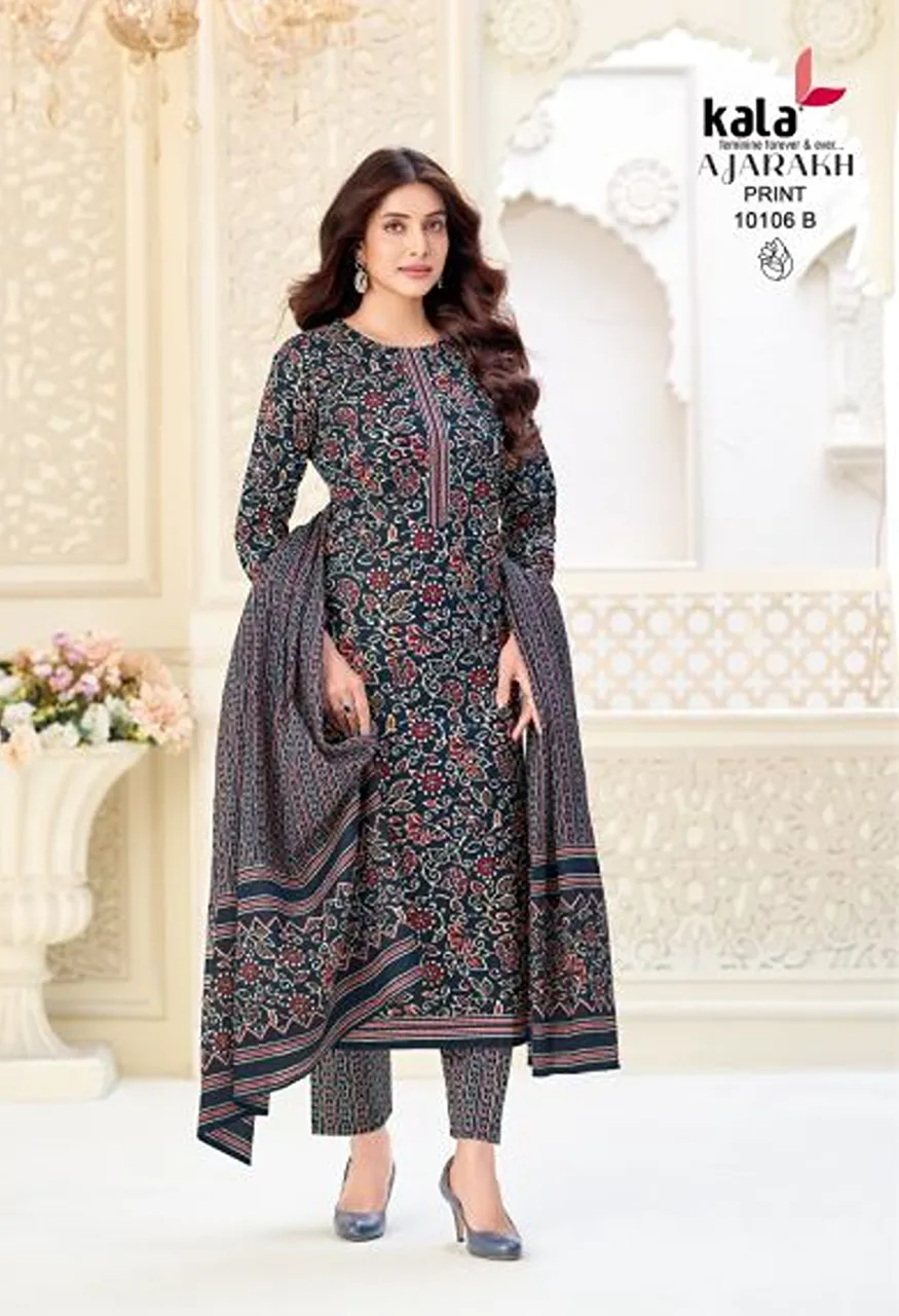 Kala Ajrakh Vol 1 Pure Cotton Printed Dress Material — Wholesale Salwar Suits, Kala Fashion wholesale from Surat — Photo 5
