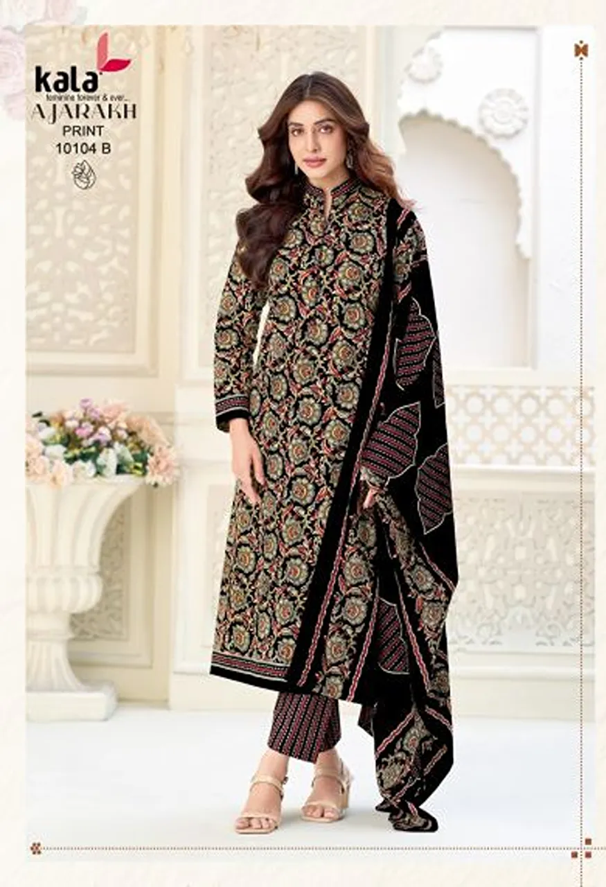 Kala Ajrakh Vol 1 Pure Cotton Printed Dress Material — Wholesale Salwar Suits, Kala Fashion wholesale from Surat — Photo 4