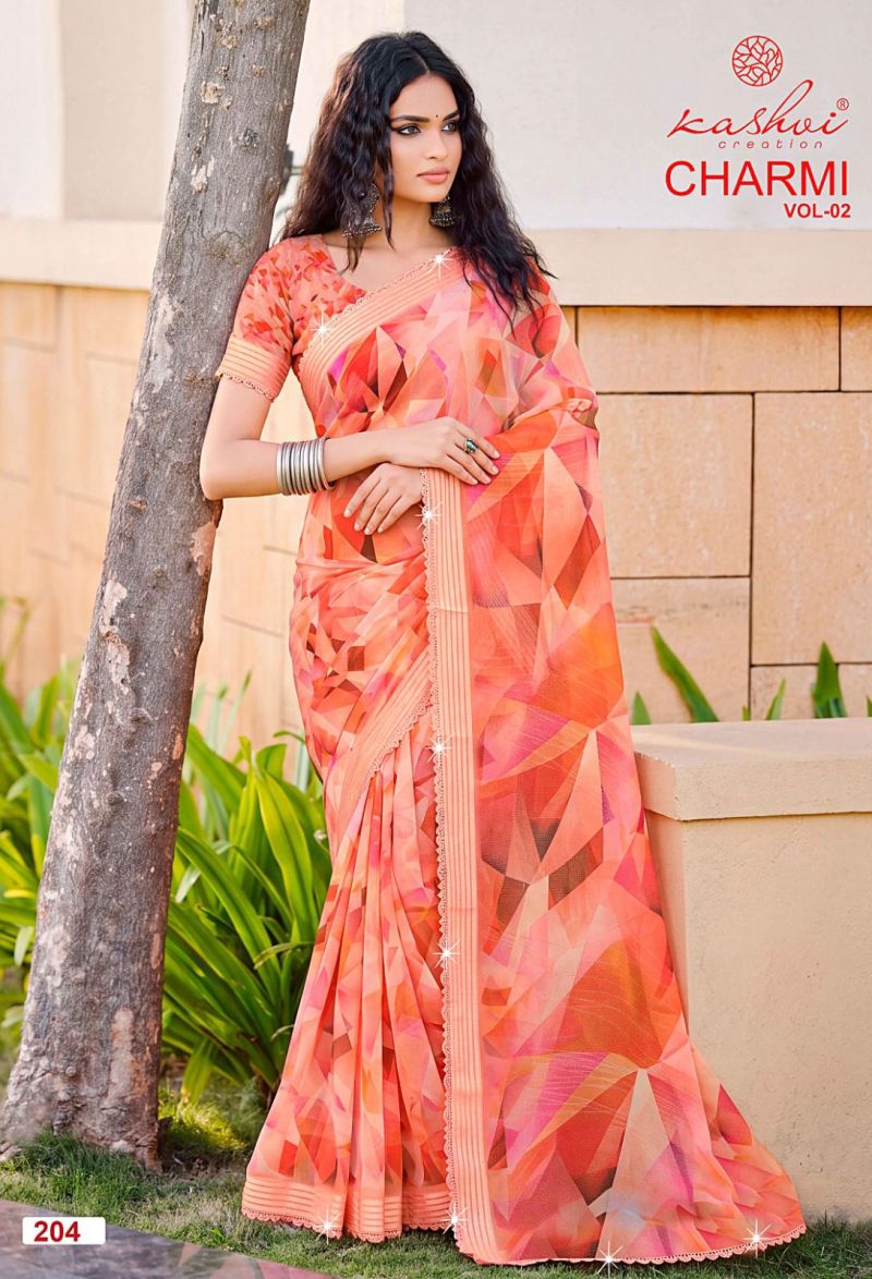 Kashvi Charmi Vol 2 Weightless Printed Fancy Saree Catalog — Latest Saree, Kashvi Creation wholesale from Surat — Photo 4