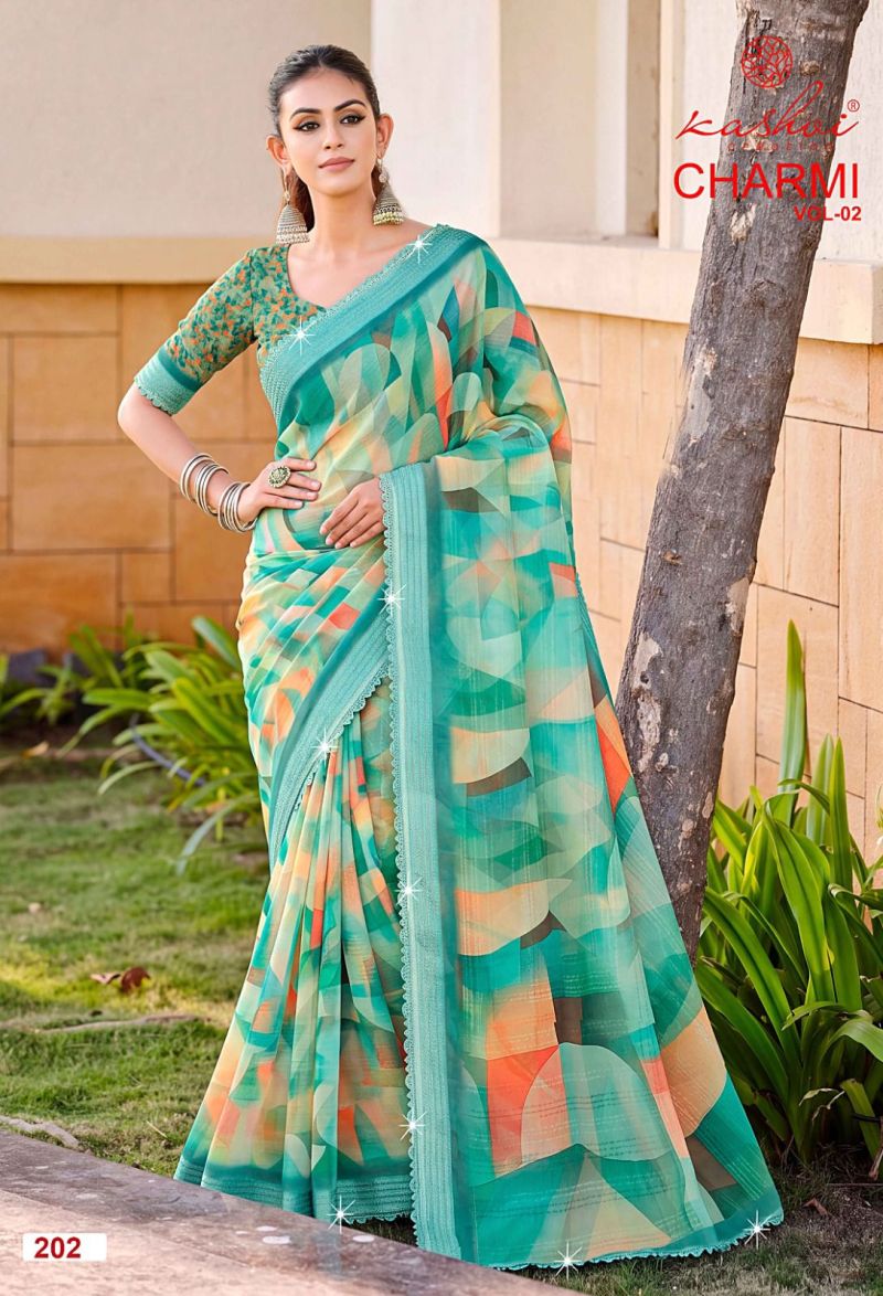 Kashvi Charmi Vol 2 Weightless Printed Fancy Saree Catalog — Latest Saree, Kashvi Creation wholesale from Surat — Photo 3