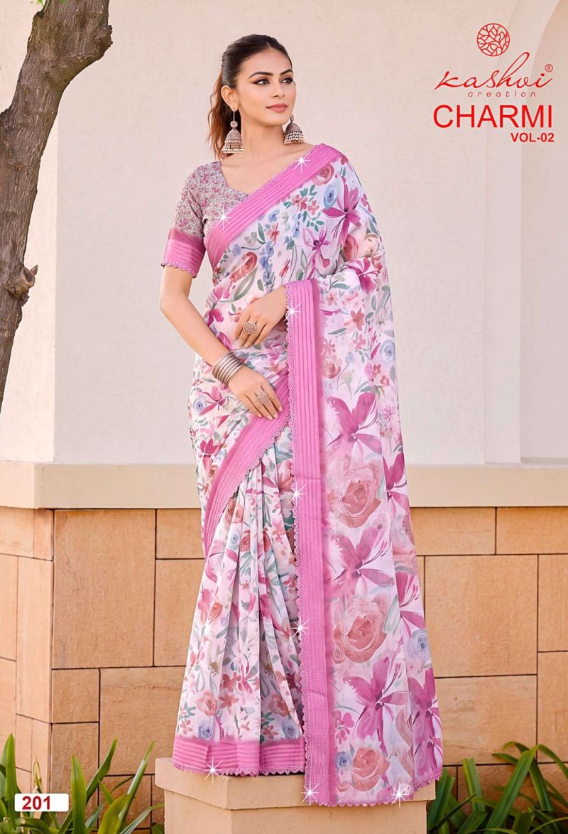 Kashvi Charmi Vol 2 Weightless Printed Fancy Saree Catalog — Latest Saree, Kashvi Creation wholesale from Surat — Photo 7