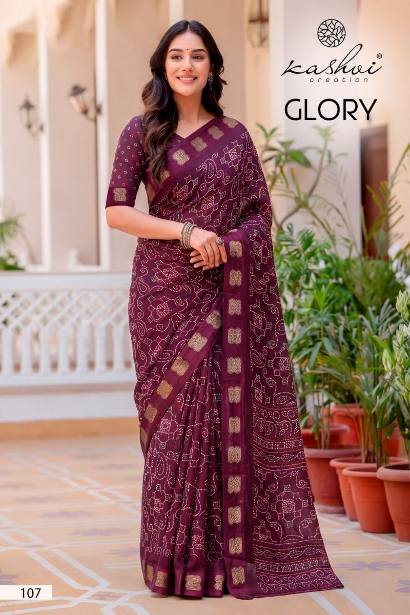 Kashvi Glory Vol 1 Georgette Printed Fancy Saree Collection — Festival Sarees, Kashvi Creation wholesale from Surat — view 4