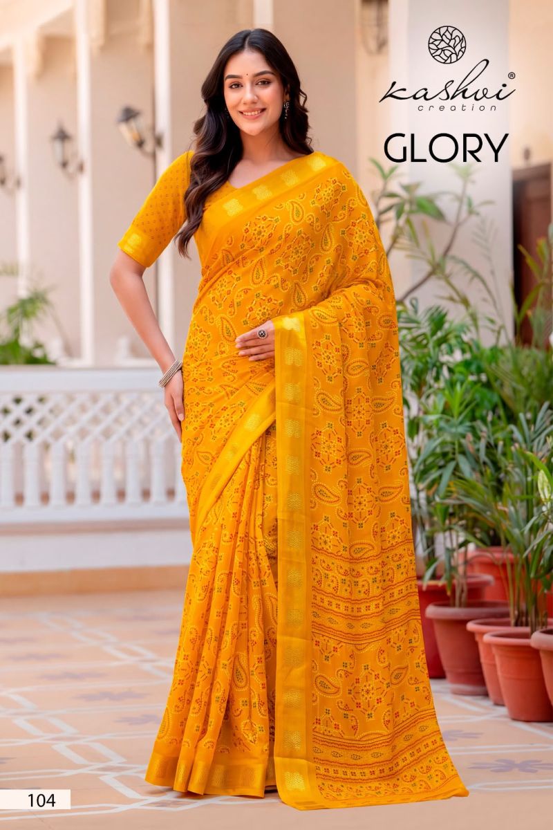 Kashvi Glory Vol 1 Georgette Printed Fancy Saree Collection — Festival Sarees, Kashvi Creation wholesale from Surat — view 2