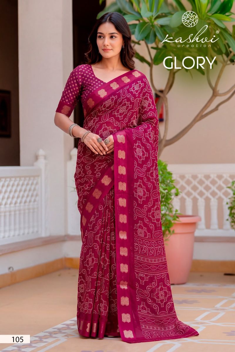 Kashvi Glory Vol 1 Georgette Printed Fancy Saree Collection — Festival Sarees, Kashvi Creation wholesale from Surat — view 7