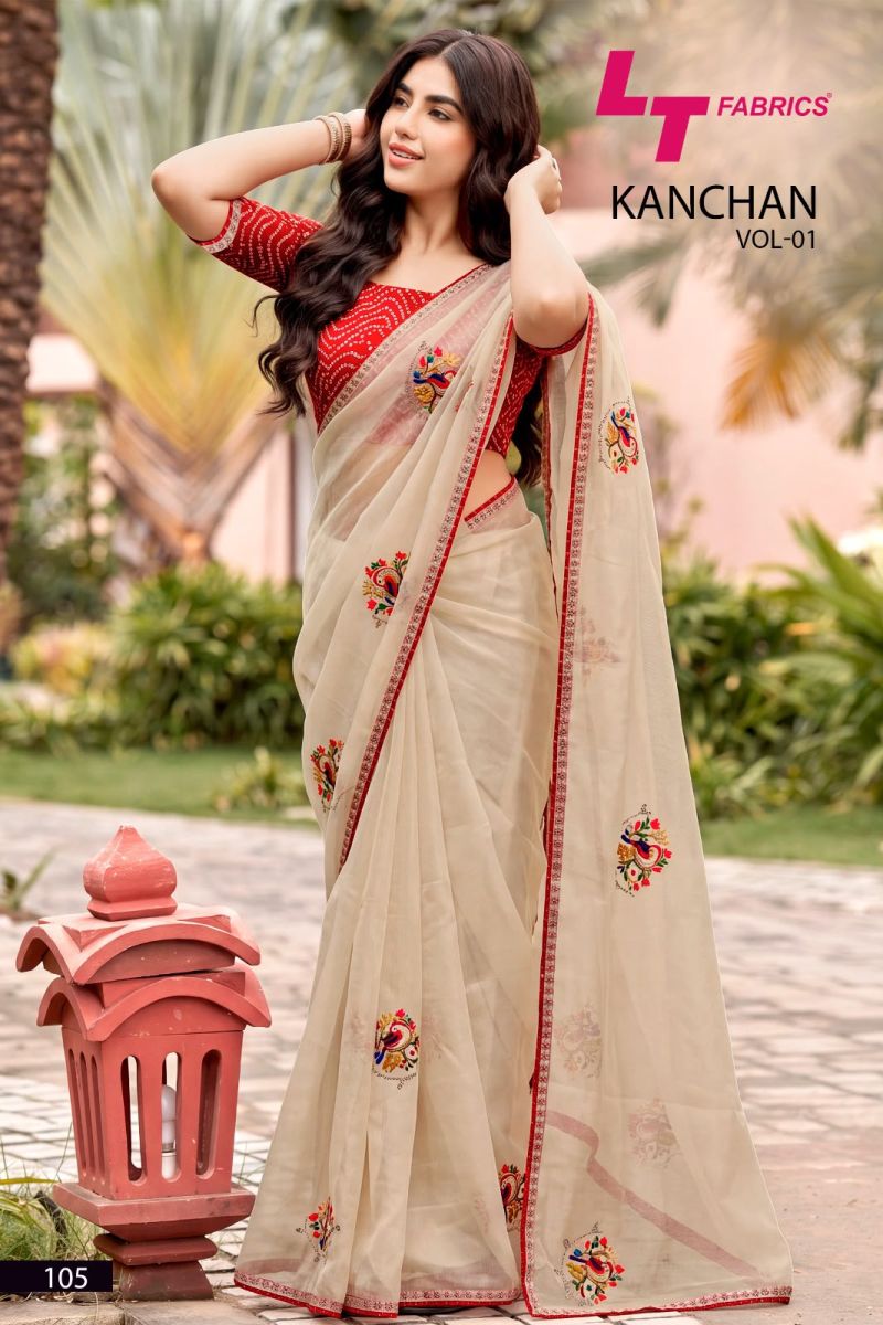 Kashvi Kanchan Vol 1 Linen Cotton Embroidery Work Saree Collection — Festival Sarees, Kashvi Creation wholesale from Surat — Photo 2