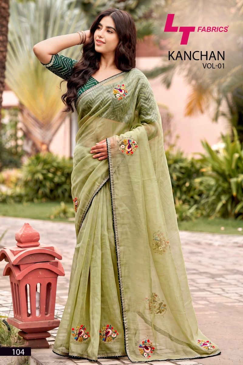 Kashvi Kanchan Vol 1 Linen Cotton Embroidery Work Saree Collection — Festival Sarees, Kashvi Creation wholesale from Surat — Photo 6