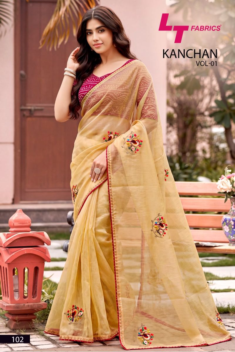 Kashvi Kanchan Vol 1 Linen Cotton Embroidery Work Saree Collection
