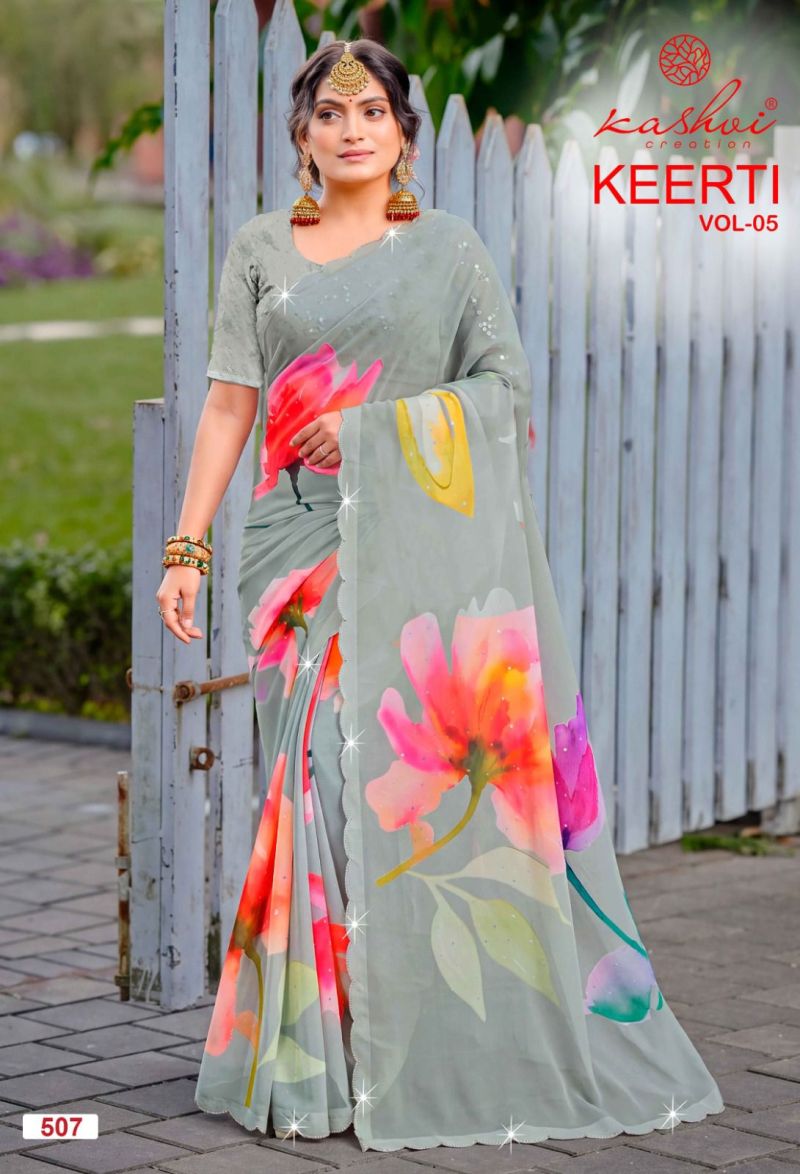 Kashvi Keerti Vol 5 Raga Digital Printed Saree Catalog — Wholesale Sarees, Kashvi Creation wholesale from Surat — Photo 9