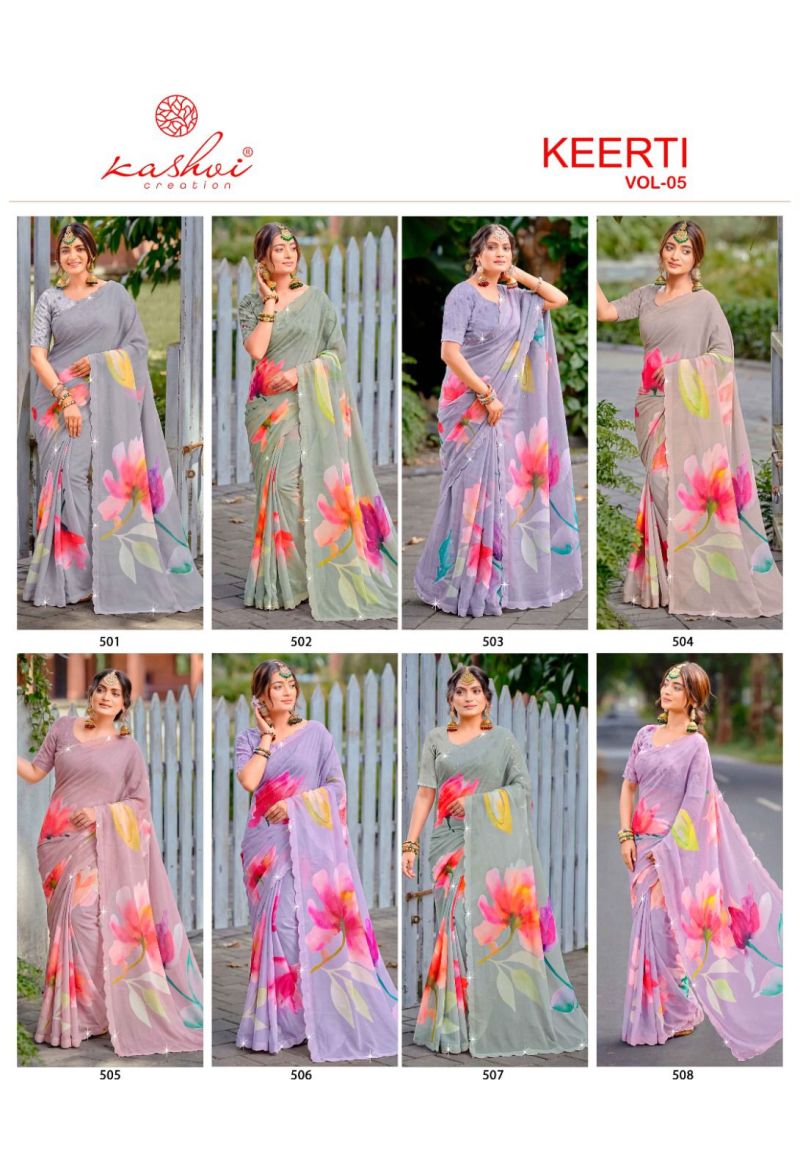 Kashvi Keerti Vol 5 Raga Digital Printed Saree Catalog — Wholesale Sarees, Kashvi Creation wholesale from Surat — Photo 7