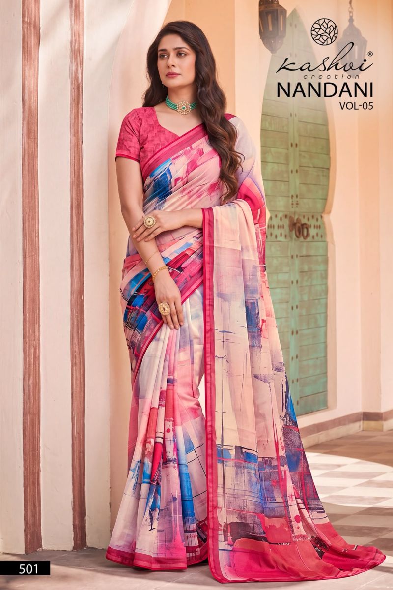 Kashvi Nandani Vol 5 Georgette Digital Print Saree Collection