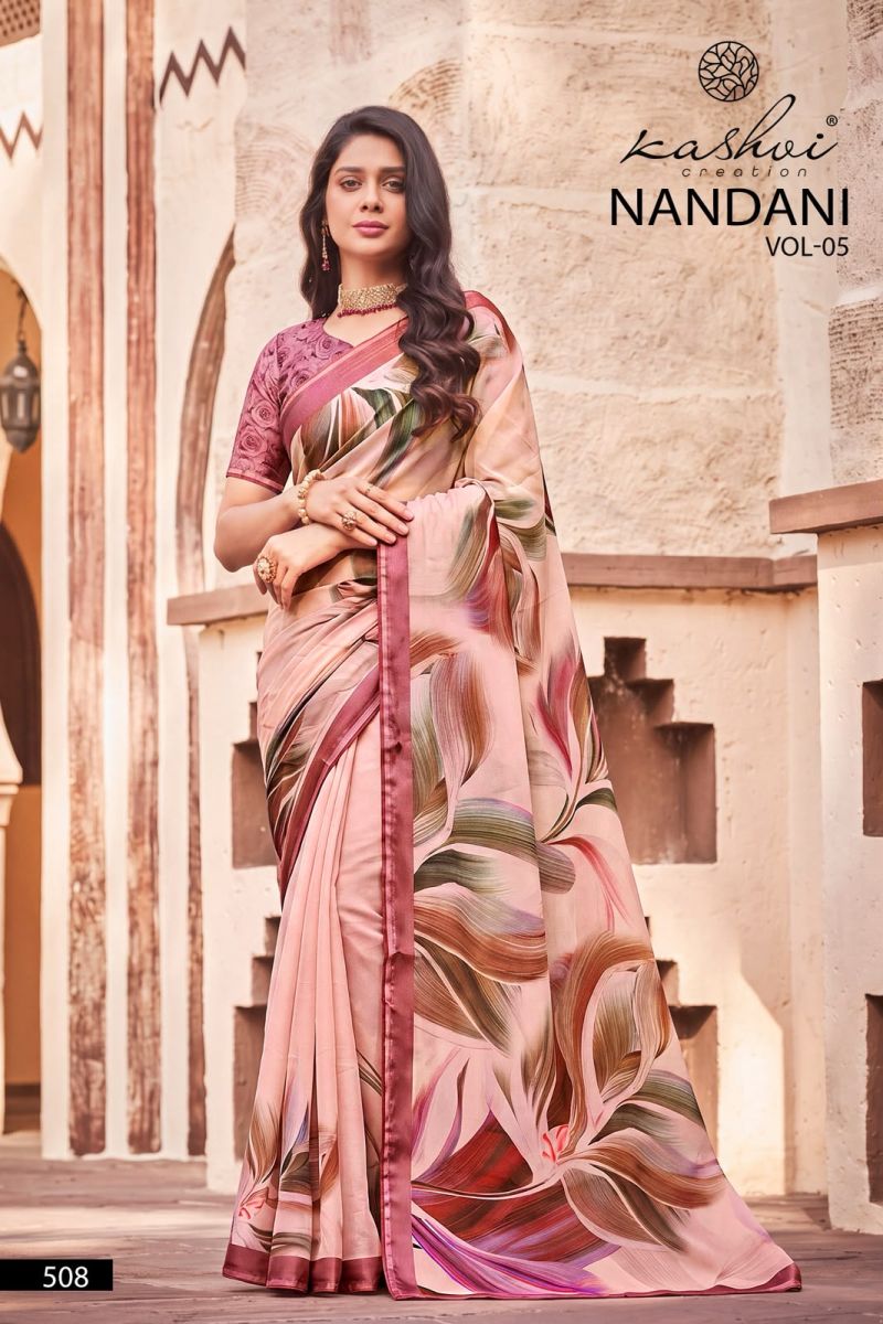 Kashvi Nandani Vol 5 Georgette Digital Print Saree Collection — Wholesale Sarees, Kashvi Creation wholesale from Surat — Photo 7