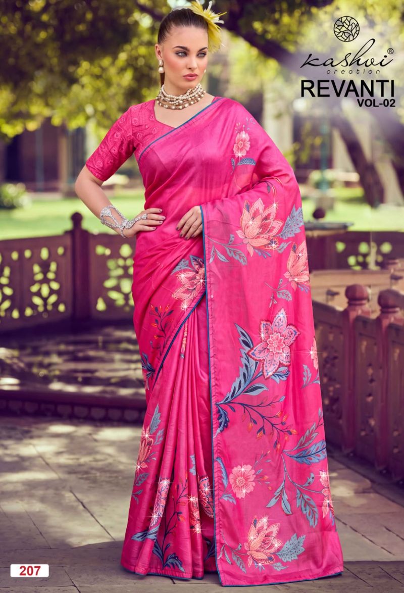 Kashvi Revanti Vol 2 Wholesale Tesla Digital Printed Saree Collection — Festival Sarees, Kashvi Creation wholesale from Surat — view 7