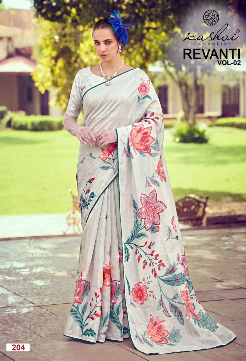Kashvi Revanti Vol 2 Wholesale Tesla Digital Printed Saree Collection — Festival Sarees, Kashvi Creation wholesale from Surat — view 6