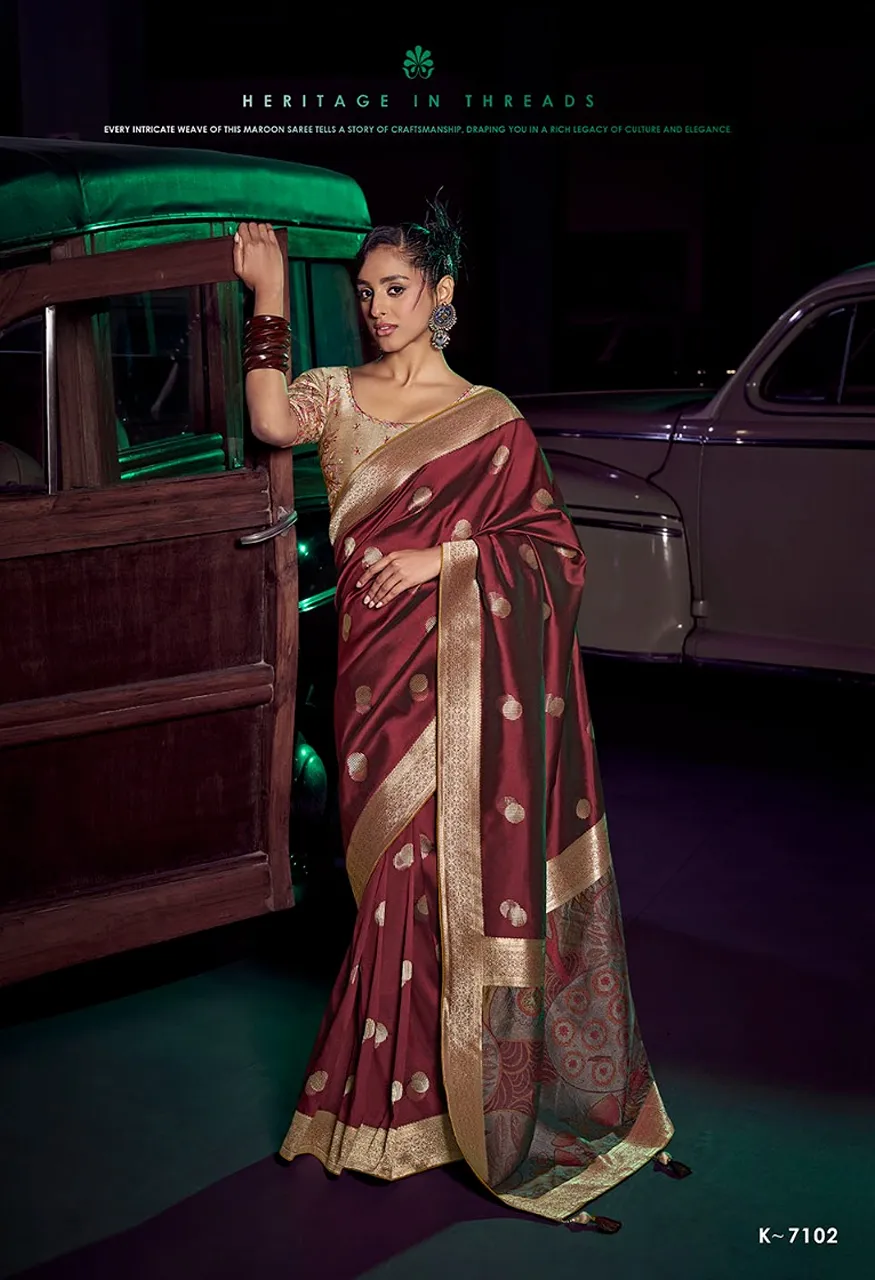 Kira Kavisha 7101 7106 Viscose Silk Saree with 3D Woven Pallu Heavy — Singles, kira wholesale from Surat — Photo 8