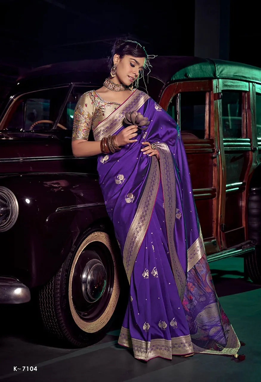 Kira Kavisha 7101 7106 Viscose Silk Saree with 3D Woven Pallu Heavy — Singles, kira wholesale from Surat — Photo 6
