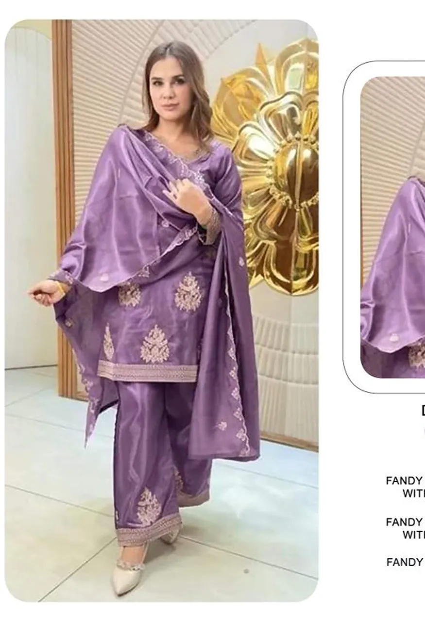 Khas 157 A To D Fandy Satin Embroidered Designer Salwar Kameez Catalog