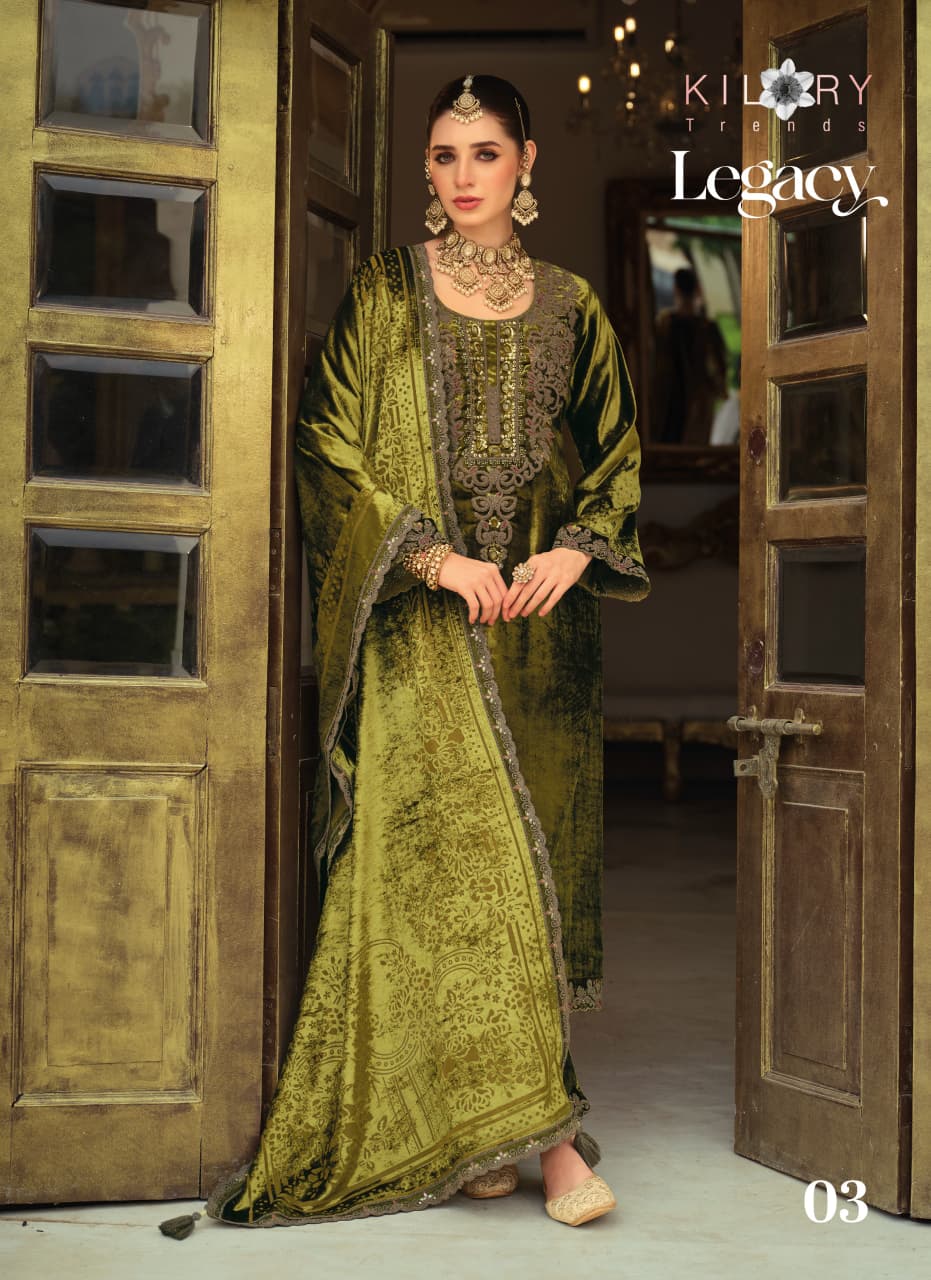 Kilory Legacy Wholesale Pure Velvet Embroidered Salwar Suit Collection — Wholesale Salwar Suits, Kilory Trends wholesale from Surat — Photo 7