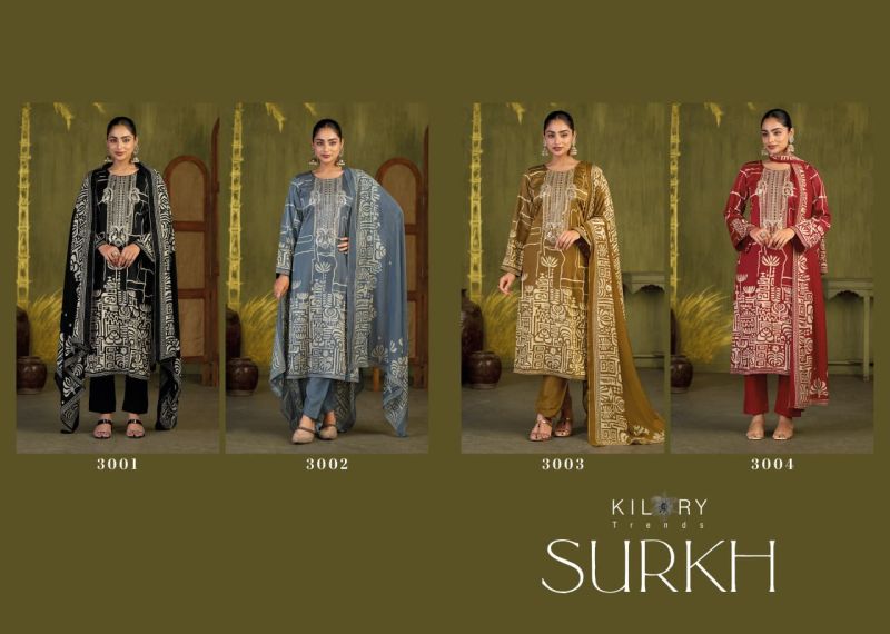 Kilory Surkh Gaji Silk Digital Print Embroidered Salwar Kameez Catalog — Wholesale Salwar Suits, Kilory Trends wholesale from Surat — view 5
