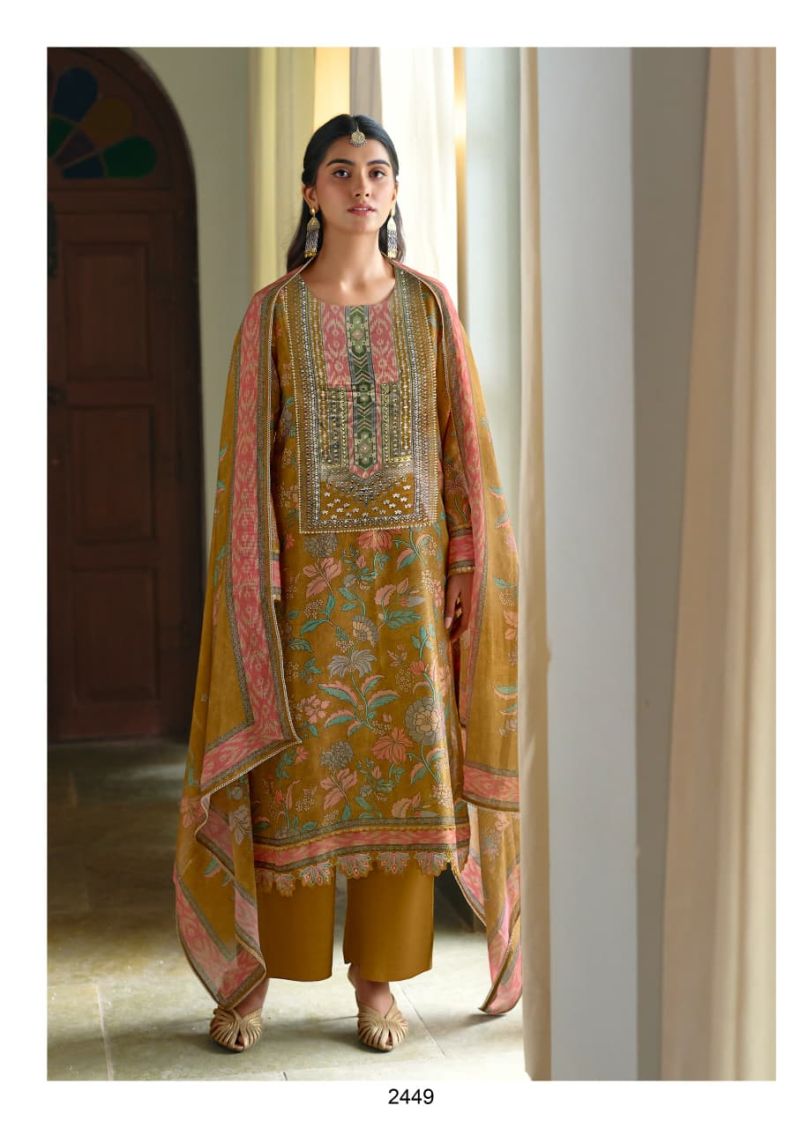 Kimora Sajna Sawarna Muslin Shimmer Digital Print Handwork Salwar Kameez