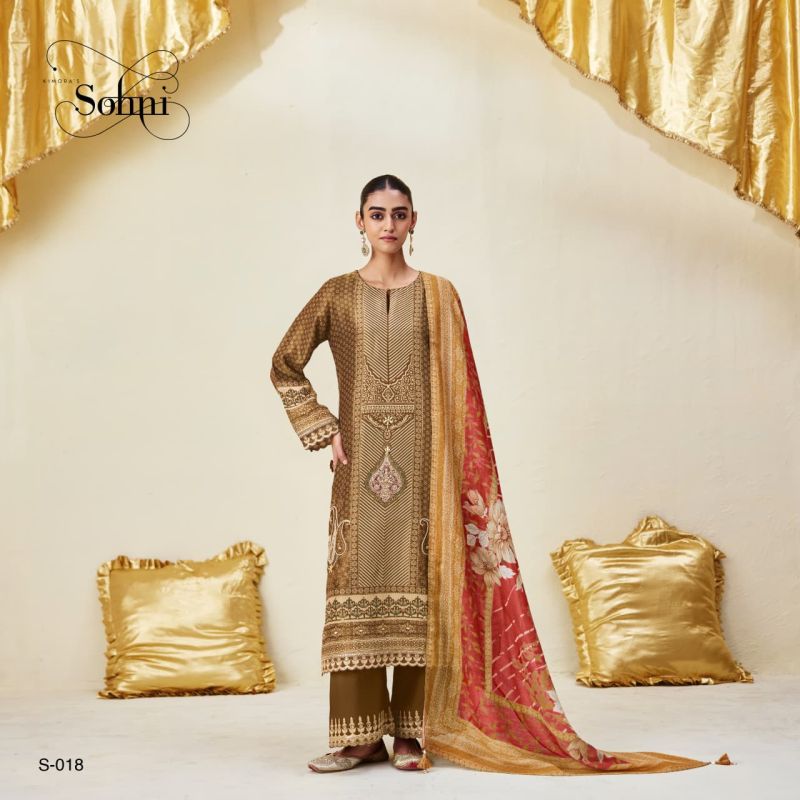 Kimora Sohni Ambi Zari Silk Digital Print Hand Work Salwar Kameez Collection