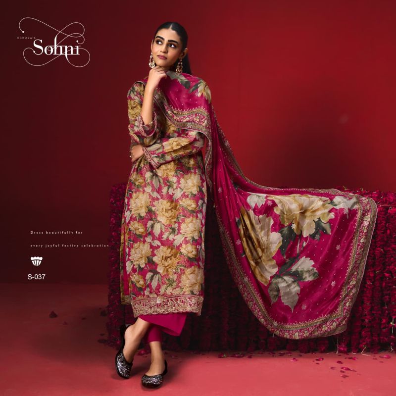 Kimora Sohni Gulaab Kanjivaram Weaving Digital Print Salwar Kameez Collection — Wholesale Salwar Suits, Kimora wholesale from Surat — view 2