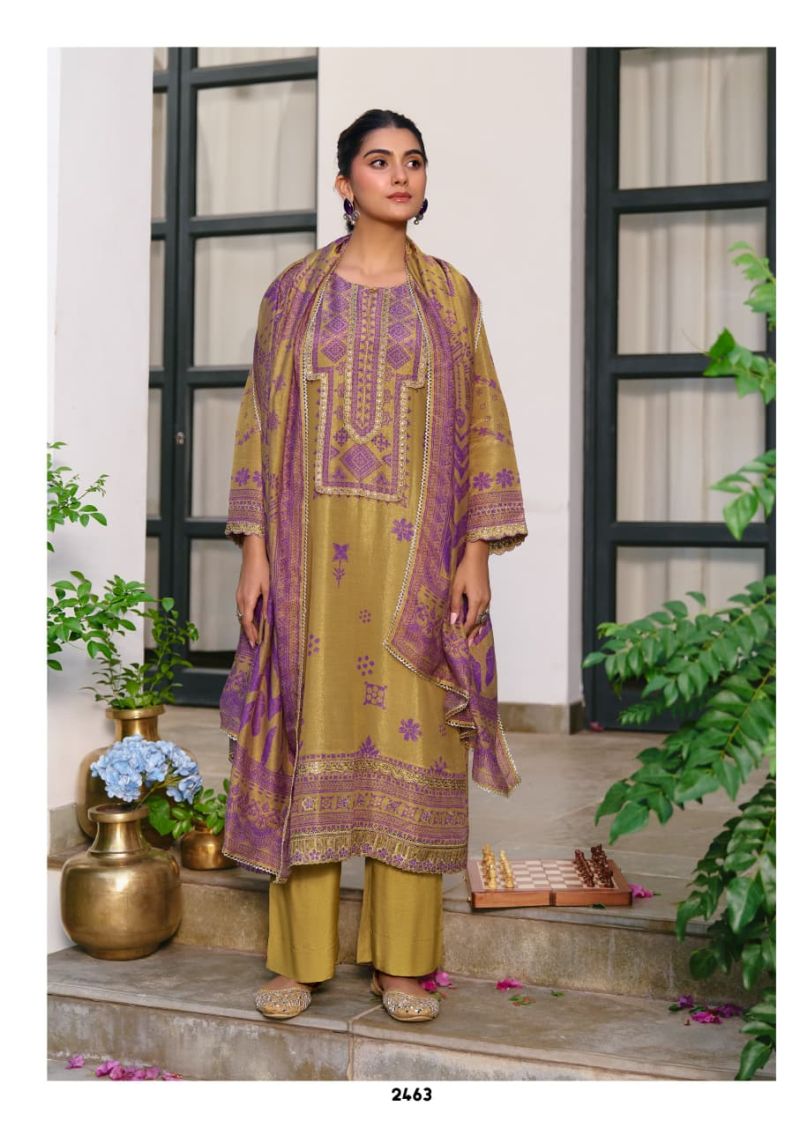 Kimora Verandah Muslin Shimmer Digital Print Embroidered Salwar Kameez Catalog