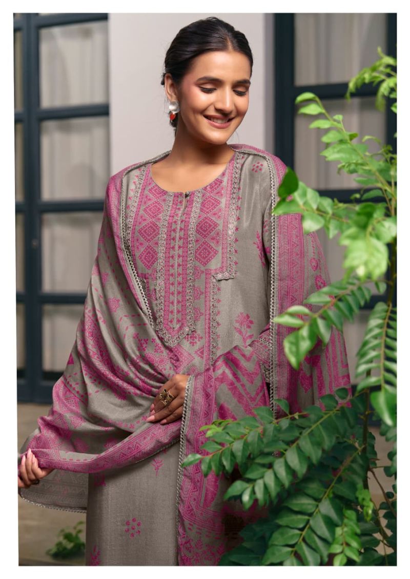 Kimora Verandah Muslin Shimmer Digital Print Embroidered Salwar Kameez Catalog — Wholesale Salwar Suits, Kimora wholesale from Surat — Photo 3