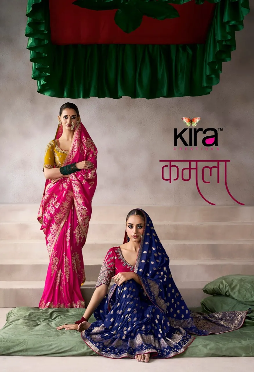 Kira Kamla Silk Premium Pure Crepe Designer Party Saree Collection