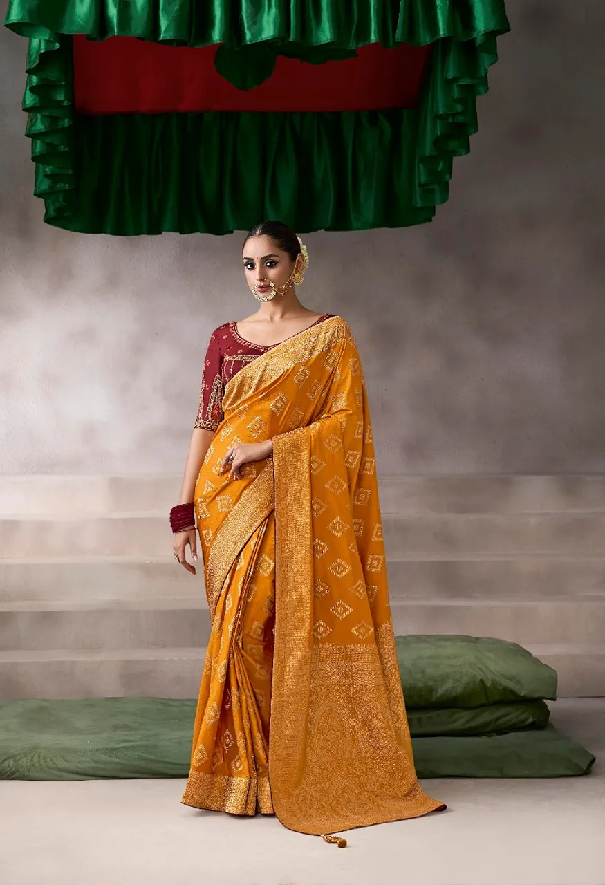 Kira Kamla Silk Premium Pure Crepe Designer Party Saree Collection — Saree, kira wholesale from Surat — Photo 8