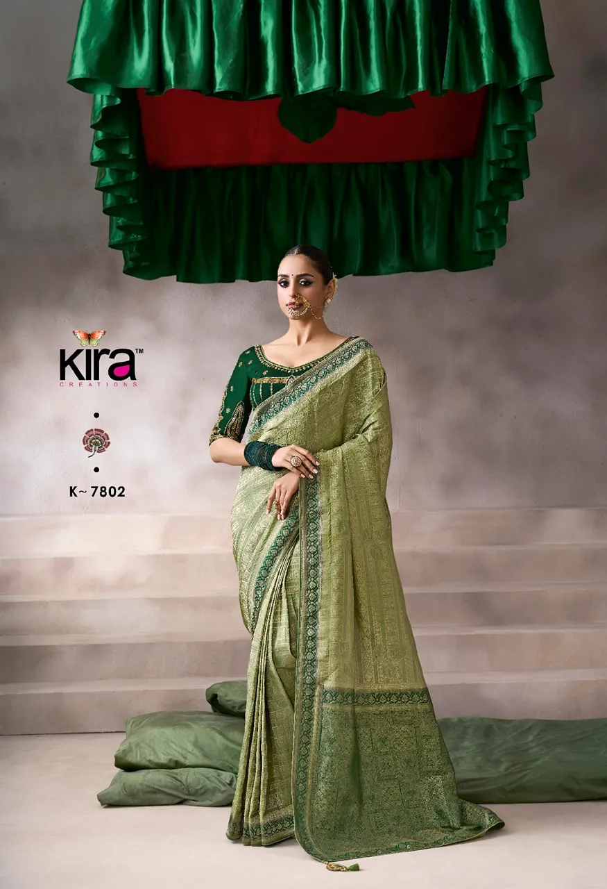Kira Kamla Silk Premium Pure Crepe Designer Party Saree Collection — Saree, kira wholesale from Surat — Photo 6