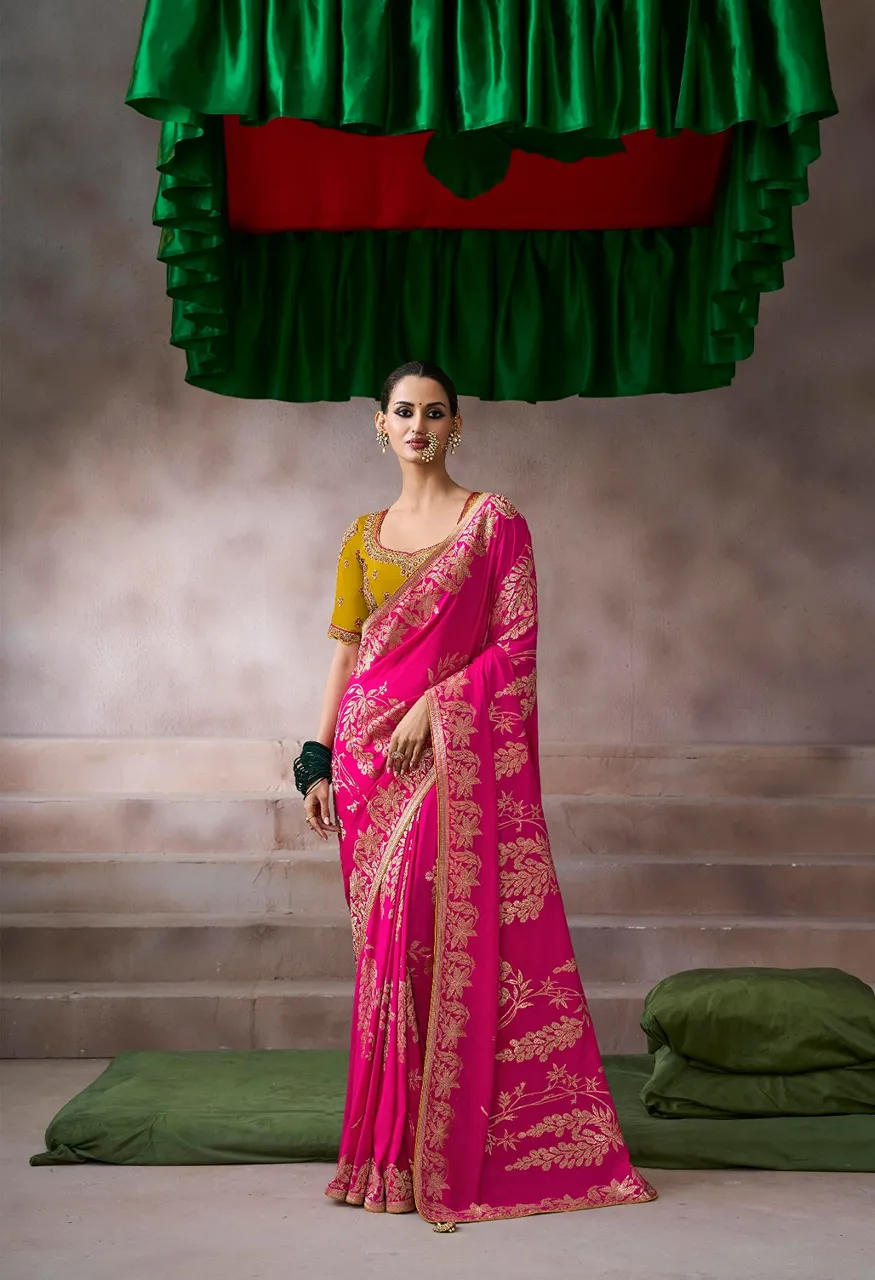 Kira Kamla Silk Premium Pure Crepe Designer Party Saree Collection — Saree, kira wholesale from Surat — Photo 5