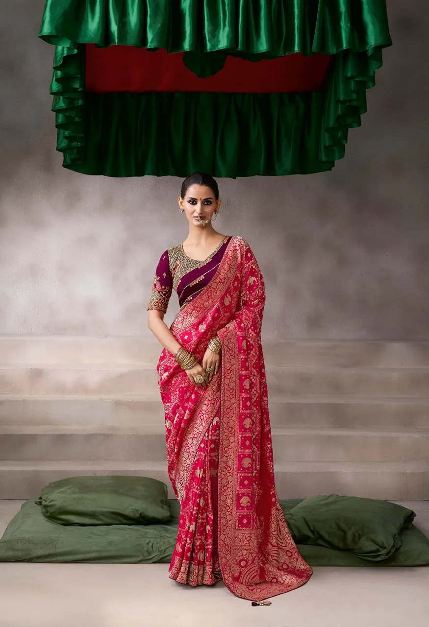 Kira Kamla Silk Premium Pure Crepe Designer Party Saree Collection — Saree, kira wholesale from Surat — Photo 3