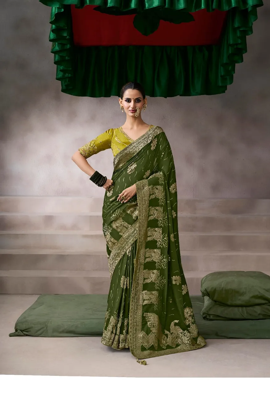 Kira Kamla Silk Premium Pure Crepe Designer Party Saree Collection — Saree, kira wholesale from Surat — Photo 9