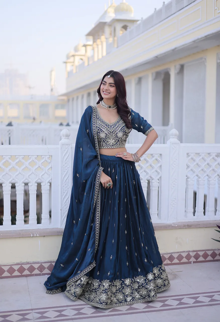 LG Leembogee Lw 7159 Zari Embroidered Designer Lehenga Choli With Dupatta Set — Singles, Vardan Ethnic wholesale from Surat — Photo 2