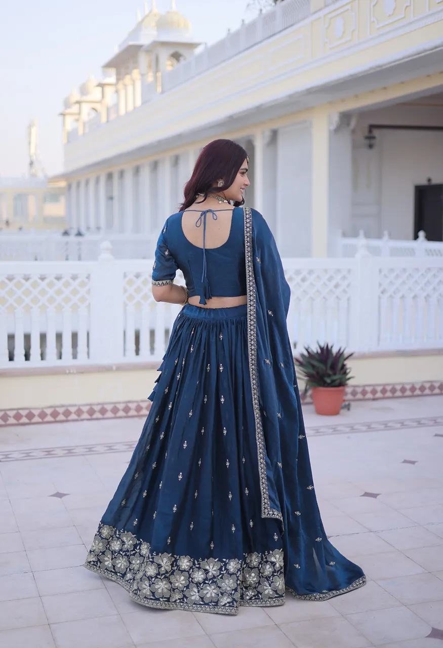 LG Leembogee Lw 7159 Zari Embroidered Designer Lehenga Choli With Dupatta Set — Singles, Vardan Ethnic wholesale from Surat — Photo 5