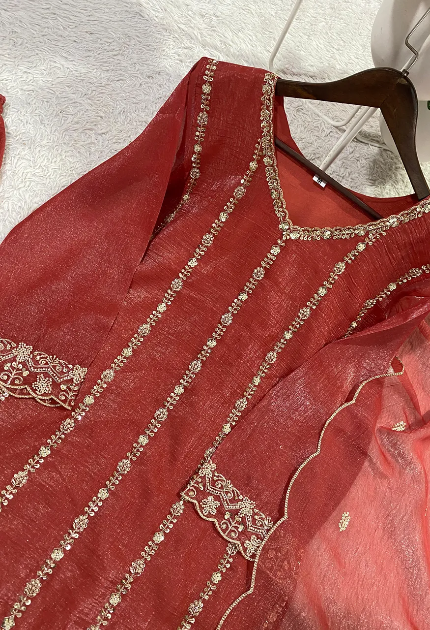 LG Leembogee Be 454 Designer Beads Sequence Embroidered Top Palazzo Dupatta Set — Wholesale Kurtis, Vardan Ethnic wholesale from Surat — Photo 5