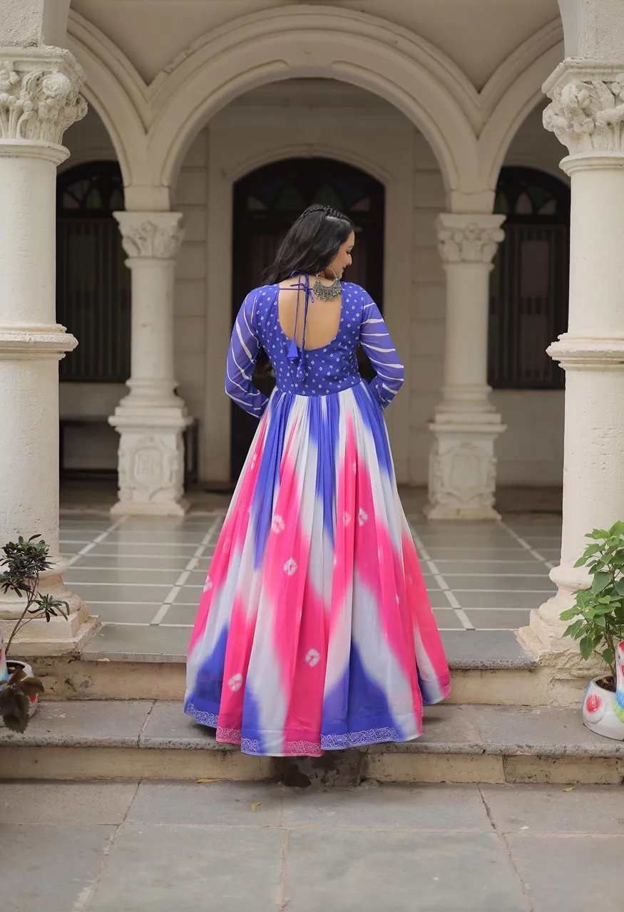 Cotton Printed Lehenga Choli with Kutchi Gamthi Embroidery Real Mirror Work — Singles, Vardan Ethnic wholesale from Surat — view 4