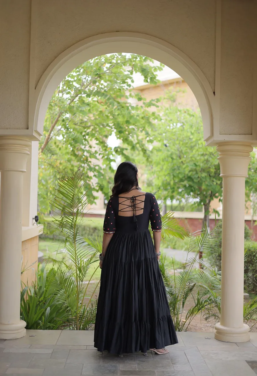 Live Wear LW-9346 Premium Kora Cotton Gown — Wholesale Kurtis, Vardan Ethnic wholesale from Surat — Photo 9