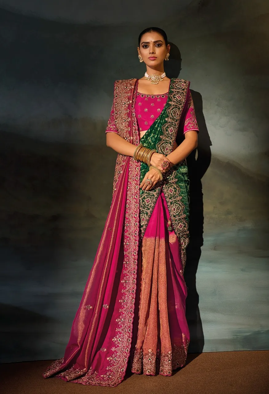 M.N 8600 Series Royal Heritage Designer Weddin Saree Collection — Wholesale Sarees, MN Saree wholesale from Surat — Photo 2