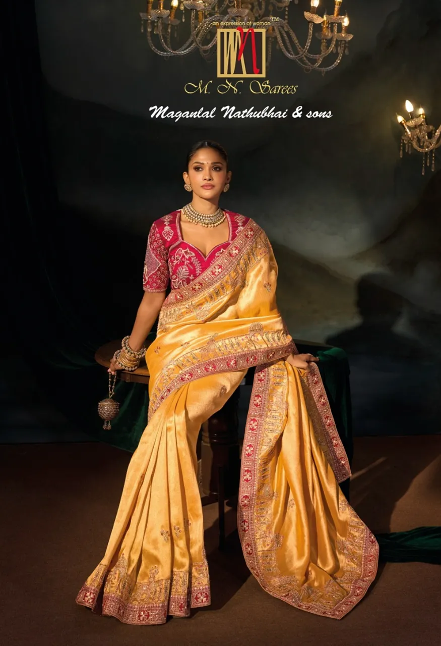 M.N 8600 Series Royal Heritage Designer Weddin Saree Collection — Wholesale Sarees, MN Saree wholesale from Surat — Photo 21