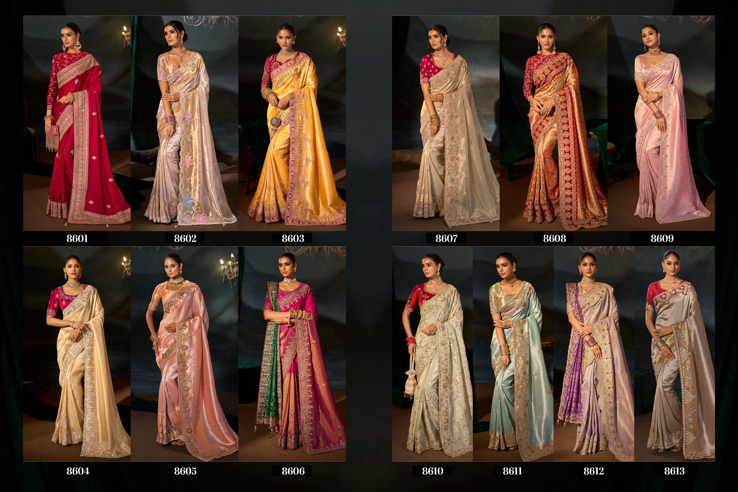 M.N 8600 Series Royal Heritage Designer Weddin Saree Collection — Wholesale Sarees, MN Saree wholesale from Surat — Photo 37