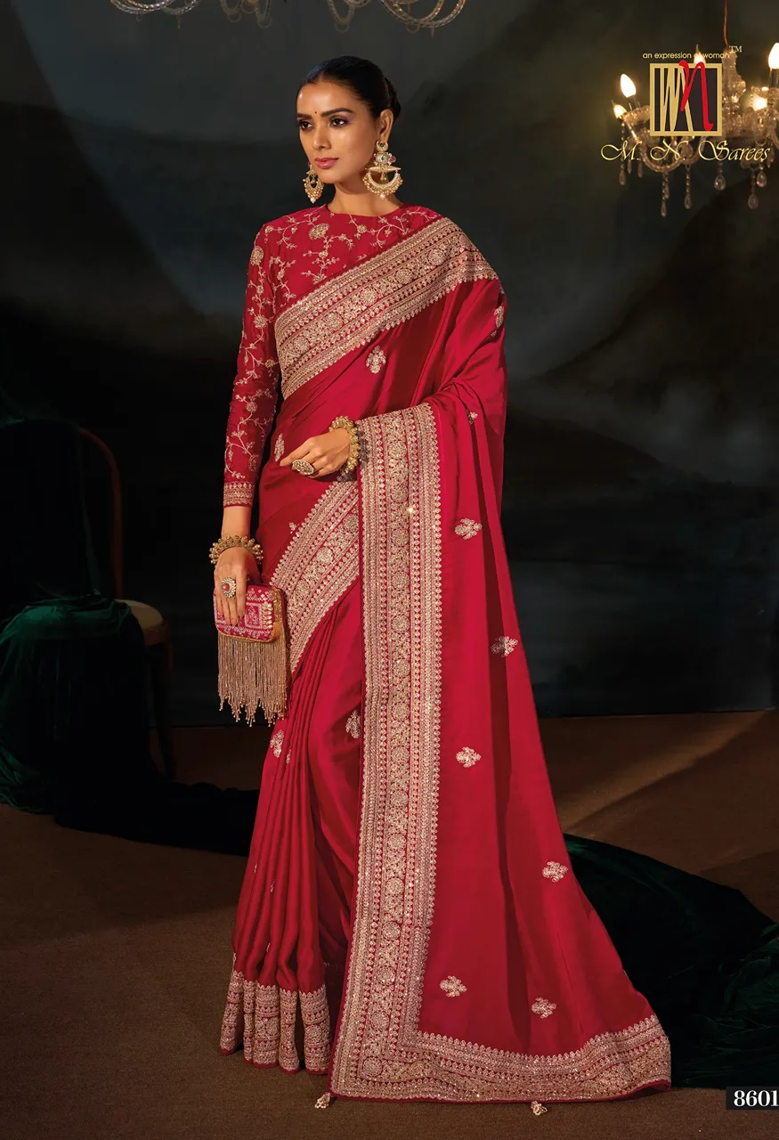 M.N 8600 Series Royal Heritage Designer Weddin Saree Collection — Wholesale Sarees, MN Saree wholesale from Surat — Photo 25