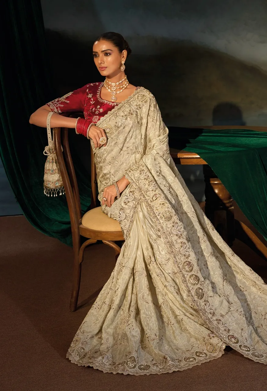 M.N 8600 Series Royal Heritage Designer Weddin Saree Collection — Wholesale Sarees, MN Saree wholesale from Surat — Photo 22