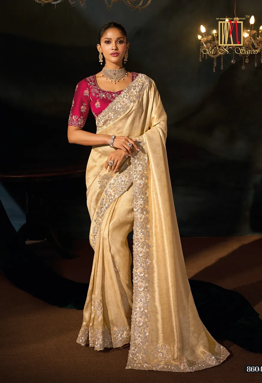 M.N 8600 Series Royal Heritage Designer Weddin Saree Collection — Wholesale Sarees, MN Saree wholesale from Surat — Photo 8