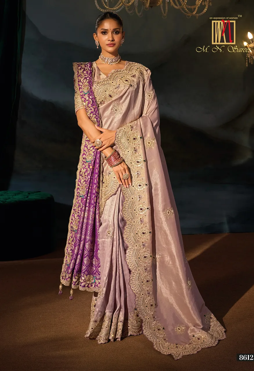 M.N 8600 Series Royal Heritage Designer Weddin Saree Collection — Wholesale Sarees, MN Saree wholesale from Surat — Photo 6
